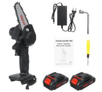 (Two Batteries) 21V 4 Inch 600W Electric Handheld Cordless Rechargeable Portable Woodworking Saw