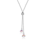 Two Beads Crystals from Long Pendants Necklaces Real 925 Chain Collares for Women Bohemian Jewelry