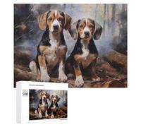 Two Beagle, 500 PCS Wooden Picture Puzzle for Grown-Ups, Home Décor Activity - for Quiet Evenings And Focused Play
