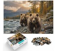 Two Bears Running Through Tall Grass Jigsaw Puzzle for Adults, 1000 Piece | For longer puzzle sessions, this adult jigsaw puzzle with 1000 pieces offers a rewarding way to unwind at home.