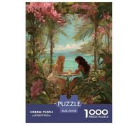 Two Beauties Puzzles 1000 Piece for Adults Kids Challenge Toy Back Garden Impossible Puzzle Educational Game Gifts 70x50cm/1000pcs
