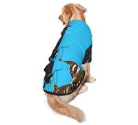 Two Beautiful Butterflies Dog Hoodie – Soft & Breathable Polyester Pet Clothes for Medium, and Large Dogs