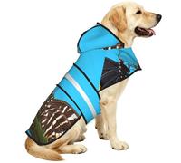 Two Beautiful Butterflies Waterproof Dog Raincoat And Rain Jacket For Small Medium Large Dogs With Reflective Stripes And Adjustable Belly Strap