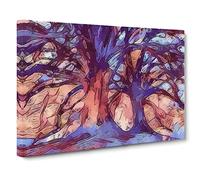 Two Beautiful Trees Canvas Print | Gallery Wrapped 30mm Frame Wall Art | 24x16 inches | Ready to Hang | Abstract Landscape Picture | Living Room Bedroom Lounge Office