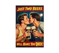 Two Beer Queer Canvas Poster Bedroom Decor Landscape Office Room Decor Gift 16x24inch(40x60cm)
