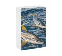 Two Big Fish in The Water Cigarette Case - Waterproof & Crush Proof Cigarette Holder Case for 20 King Size Cigarettes, Portable Pocket Size Travel Box for Men & Women