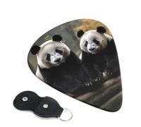 Two Big Pandas Guitar Plectrums, 6 Guitar Plectrums, Double Sided Printing, For Acoustic Guitar, Bass, Ukulele, Electric Guitar (0.46 Mm 0.71 Mm 0.96 Mm)