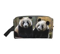 Two Big Pandas Portable Large-Capacity Travel Toiletry Bag (Print Models) Waterproof Makeup Storage Bag for Men and Women for Business Trips, Fitness, Bathroom, Daily Storage