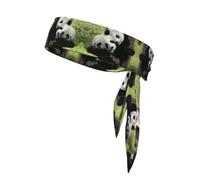 Two Big Pandas Unisex Sports Head Tie - Double-Sided, Moisture-Wicking Workout Headband, Adjustable Knotted Band for Running, Yoga & Gym