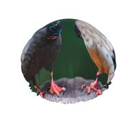 Two bird shower cap with double layer, holds your hair well whether it is showering or bathing.