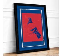 Two Birds in Profile Geometric Framed Wall Art Print A4 (29.7×21cm) Black, Wall Decor for Living Room, Bedroom, Office & Home, Ready to Hang, Art Gift