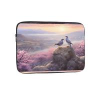 Two Birds On A Rock Patterned Laptop Sleeve 12 Inch Shockproof For Slim Protective Notebook Computer Bag Briefcase