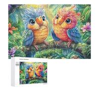 Two Birds on Tropical Branch 1000 Piece Jigsaw Puzzle for Adults Indoor Logical Game Brain Stimulation Gift for All Occasions 1000 PCS