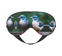 Two Birds Print Soft Eye Mask â€“ Comfortable Sleep, Elastic Nighttime Shade, Eye Covers for Travel, Meditation