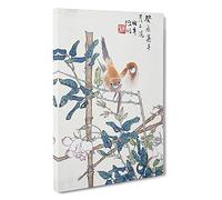 Two Birds Upon a Rose Bush by Ren Yi Painting Canvas Print | Gallery Wrapped 30mm Frame Wall Art | 30x20 inches | Ready to Hang | Contemporary Floral Picture | Living Room Bedroom Lounge Office