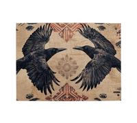 Two Black Birds Are Looking At Each Other Wooden Puzzle 500 Piece Jigsaw Puzzle for Adults Challenging Puzzle for Game Size 15"x20.4"