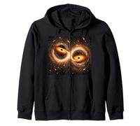 Two Black Holes Space Orbit Accretion Disk Concept Zip Hoodie