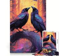 Two Black Ravens 1000 Adult Pieces Jigsaw Puzzle Brain Agility Relaxed Leisure Secure Join Warm Xmas Gift (38x26cm)