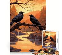 Two Black Ravens 1000 Piece Jigsaws for Teenagers Logic Practice Easy Enjoyment Clean Edges Meaningful Gift (38x26cm)
