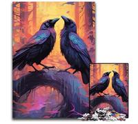 Two Black Ravens Jigsaw Puzzles for Adults 1000 Difficult Puzzles for Adults for MotherS Day Birthdays Christmas 1000 PCS(38x26cm)