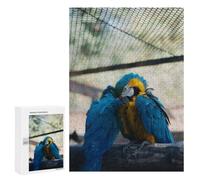 Two Blue And Gold Macaws Jigsaw Puzzle for Adults And Families, 300 PCS, A Satisfying Project for Experienced Puzzlers, at Home