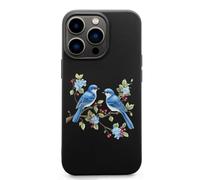 Two Blue Birds Sitting on Branch Cell Phone Basic Cases TPU Soft Cover Shockproof Slim Phone Case Compatible with iPhone 13 Mini/13/13 Pro/13 Pro Max