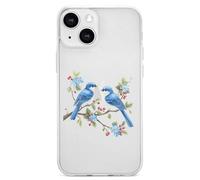 Two Blue Birds Sitting on Branch Cell Phone Basic Cases TPU Soft Cover Shockproof Slim Phone Case Compatible with iPhone 13 Mini/13/13 Pro/13 Pro Max
