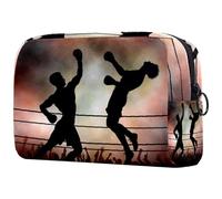 Two Boxers in a Match Cosmetic Bag for Women, Travel Toiletries Bags Large Makeup Handy Pouch Organiser Bag with Zipper