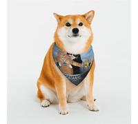 Two Brave Cats are Floating On The Sea Iceberg Pattern Dog Bandanas, Comfortable Cotton Triangle Bibs Scarfs for Dogs Or Cats, Cute Pet Kerchief for Small Medium Large Dogs-Small