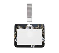 Two Butterflies and Flowers Sliding Id Badge Holder Hard Plastic Work Card Case Name Tag Protector for Nurses Office