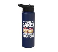Two Cakes are Better Than One Baker Cookie Cake Banking Stainless Steel Insulated Water Bottle