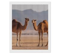 Two Camel in The Desert Diamond DIY Painting Kits Square Full Drill Digital Art Craft for Home Office Wall Decor