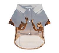 Two Camel in The Desert Dog Shirts Summer Pet Clothes Comfort T-Shirts Short Sleeveless Top for Cats Dogs