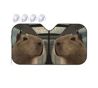 Two Capybaras Windshield Sun Shade, Family Funny Windshield Sun Shade For Car Suv Truck, Protector Blocks Uv, Spring Car Decor, Car Shade Front Windshield