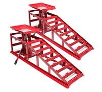 Two Car Ramps with Hydraulic Lifting Jack 2000kg, Adjustable Height