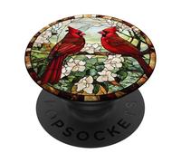Two Cardinals on Blossoms PopSockets Adhesive PopGrip
