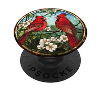 Two Cardinals Spring Blossoms PopSockets Adhesive PopGrip