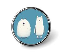 Two Cartoon Animals Badge Holder Personalized Metal Button Pin Fashion Round Badge with Pattern Pin DIY Button Badges Exquisite Brooch Crafts Gift Clothes Decorative Pins