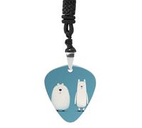 Two Cartoon Animals Guitar Pick Necklace Exquisite Cool Pendant Necklaces Titanium Steel Personalized Necklaces Fashion Guitar Pick Holder Necklace Unisex Unique Gifts