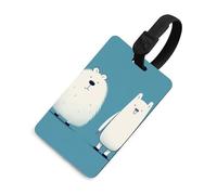 Two Cartoon Animals Luggage Tag Classic Personalized Repeated Luggage Tag Cute Unique Travel Essentials Identifiers for Women Men Baggage Backpack Handbag Suitcase