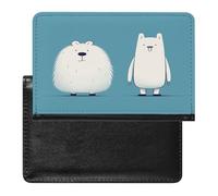 Two Cartoon Animals Passport Holder Passport Wallet Document Organizer Protector PU Leather Card Slot Travel Accessories