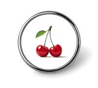 Two Cartoon Cherries Round Brooch for Men Women Fashion Badge Collar Pin Dress Jacket Backpack Accessories