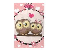 Two Cartoon OwlsWooden Puzzles for Adults 1000 Pieces, Jigsaw Puzzle
