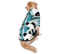 Two Cartoon Pandas Dog Hoodie for Medium and Large Dogs â€“ Soft Polyester Pet Clothes, Suitable for All Seasons