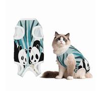 Two Cartoon Pandas Recovery Suit for Dogs Cats After Surgery,Pet Recovery Shirt, Dog Onesies Pet Surgery Recovery Suit
