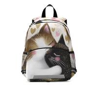 Two Cat Love Kids Backpack for Toddlers, Kid's Backpack for Boys Girls, Kindergarten Preschool Nursery Travel Bag