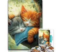 Two Cats 1000 Piece Jigsaw Puzzles for Adults,Challenging Family Activity Games DIY Toy for Home Wall Decor Gifts (75x50cm)