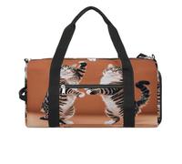 Two Cats Dancing Gym Bag Travel Duffel Bags for Men Women Large Weekender Bags Carry On Overnight Duffle Bag with Shoe Compartment for Workout, style, One Size