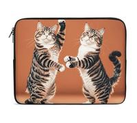 Two Cats Dancing Laptop Sleeve Case 10inch Shockproof Slim Computer Bag 10-17 Inch Traveling Carrying Laptop Briefcase for Women Men Waterproof Compatible with MacBook Air, Hp, Dell, Lenovo