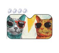 Two Cats Goggles Windshield Sun Shade, Family Funny Windshield Sun Shade For Car Suv Truck, Protector Blocks Uv, Spring Car Decor, Car Shade Front Windshield